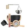 Sauna Accessories Kit,Complete Aluminum Bucket Set with Ladle,Thermometer/Hygrometer/Sauna Bucke/Hourglass,Great for Sauna and Spa,7L view 1