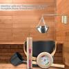 Sauna Accessories Kit,Complete Aluminum Bucket Set with Ladle,Thermometer/Hygrometer/Sauna Bucke/Hourglass,Great for Sauna and Spa,7L view 2