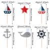 Honbay 48PCS Nautical Theme Cupcake Toppers Ocean Sailing Party Cake Decorations Food Fruit Picks for Birthday Wedding Party Supplies (6 Style) view 2
