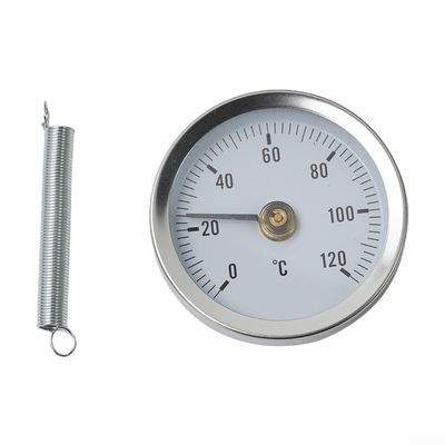 Anlege thermometer,Rohr thermometer,Heizung Rohr Thermometer 0-120 Stainless Steel Clamp-on Tube Thermometer On Tube Heating Spring 63mm
