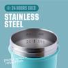 BlenderBottle Strada Sleek Shaker Cup Insulated Stainless Steel Water Bottle with Wire Whisk, 740ml, Seafoam view 3
