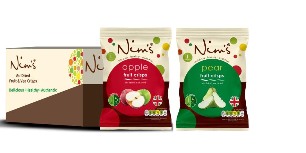 Nim's Selection Box - Apple And Pear Air Dried Crisps - 6 Packs Each - Crisps multipack box Of 12