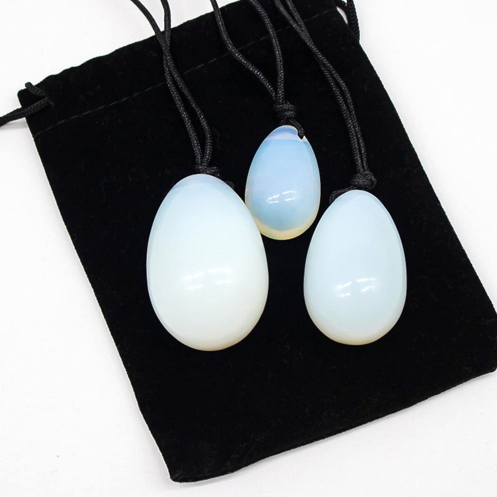 3PC Jade Stone Yoni Egg Set Natural Rose Quartz Vaginal Massage Eggs Ball Repair Vaginal Tightening Kegel Muscle Exercise Care,Type 11