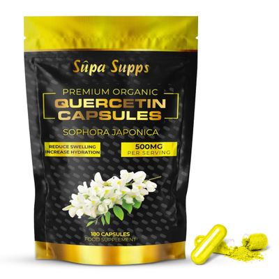 Pure Bio Quercetin 500mg - High Strength Quercetin Capsules - Antioxidant & Flavonoid Quercitin Supplement - Natural Support for Cellular Protection & Vitality - 180 Vegan Capsules