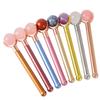 FRCOLOR Jade Roller Face Massager for Skin Care Natural Massage Tool Metal Handle Facial Massage Tool for Aging and Slimming Face view 2