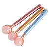 FRCOLOR Jade Roller Face Massager for Skin Care Natural Massage Tool Metal Handle Facial Massage Tool for Aging and Slimming Face view 3