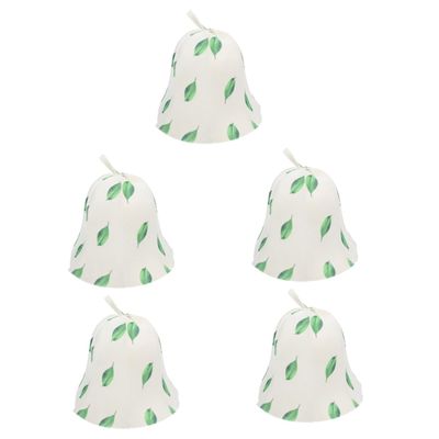 Happyyami 5pcs Comfortable Felt Sauna Hat Bath Cap Spa Hat Sauna Cap Women Men Easy to Hang