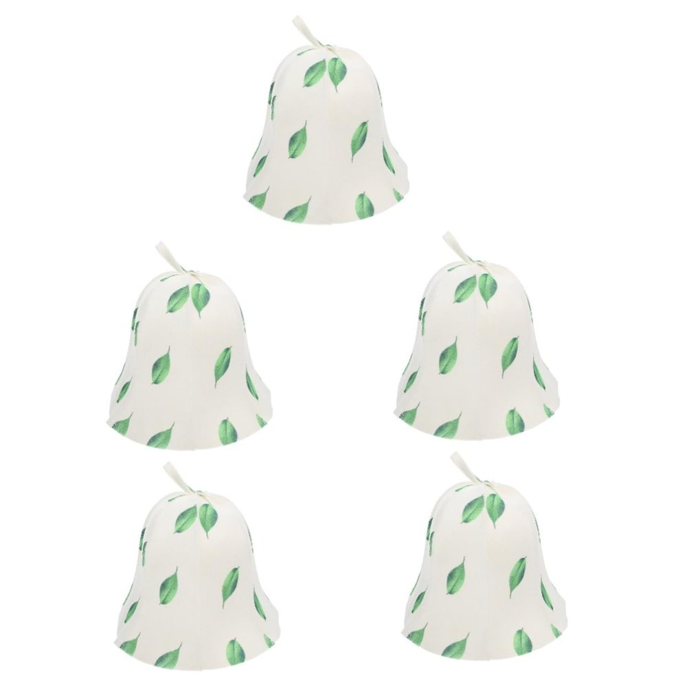 Happyyami 5pcs Comfortable Felt Sauna Hat Bath Cap Spa Hat Sauna Cap Women Men Easy to Hang
