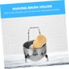 FRCOLOR Stainless Steel Dish Rack Men Beard Brush for Shaving Bowl Rack Use as Facial Beard Cleaning Appliance in Bathroom view 3