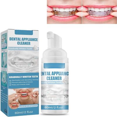 Cleansing Foam for Oral appliances, dentures, Night Guards, retainers and aligners, Fights Bad Breath, 60ml (1pcs)