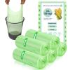 100 x 10 Liter Green Bin Bags, 18.9 * 23.2in Portable Food Waste Bag Small Kitchen Bin Liners Food Caddy Bag with Handle for Office Bathroom Kitchen Garbage view 1