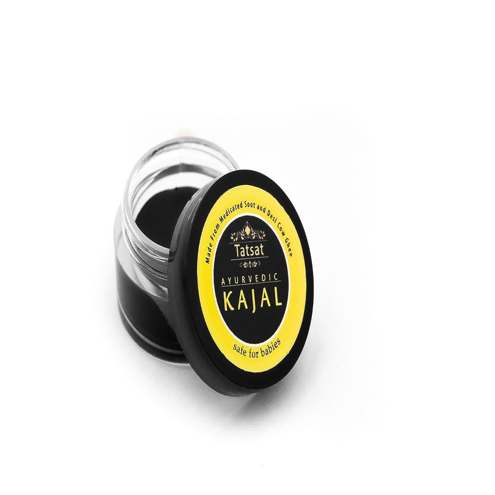 TATSAT - WELLNESS THROUGH AYURVEDA BABY Kajal With Pure Herbs, Medicated Soot And Desi Cow Ghee|Safe For Babies|Lab Tested|No Preservatives