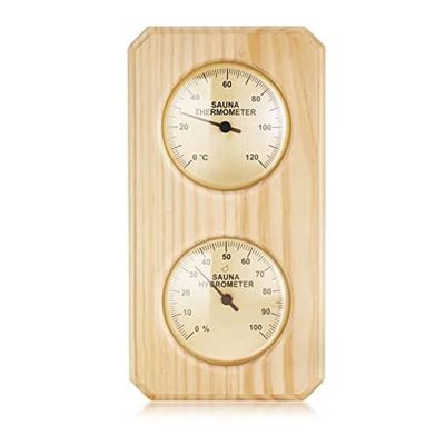 Ctwezoikmt Wooden Sauna Thermometer and Hygrometer 2 in 1 Humidity Temperature Measurement for Home Family Hotel Sauna Room