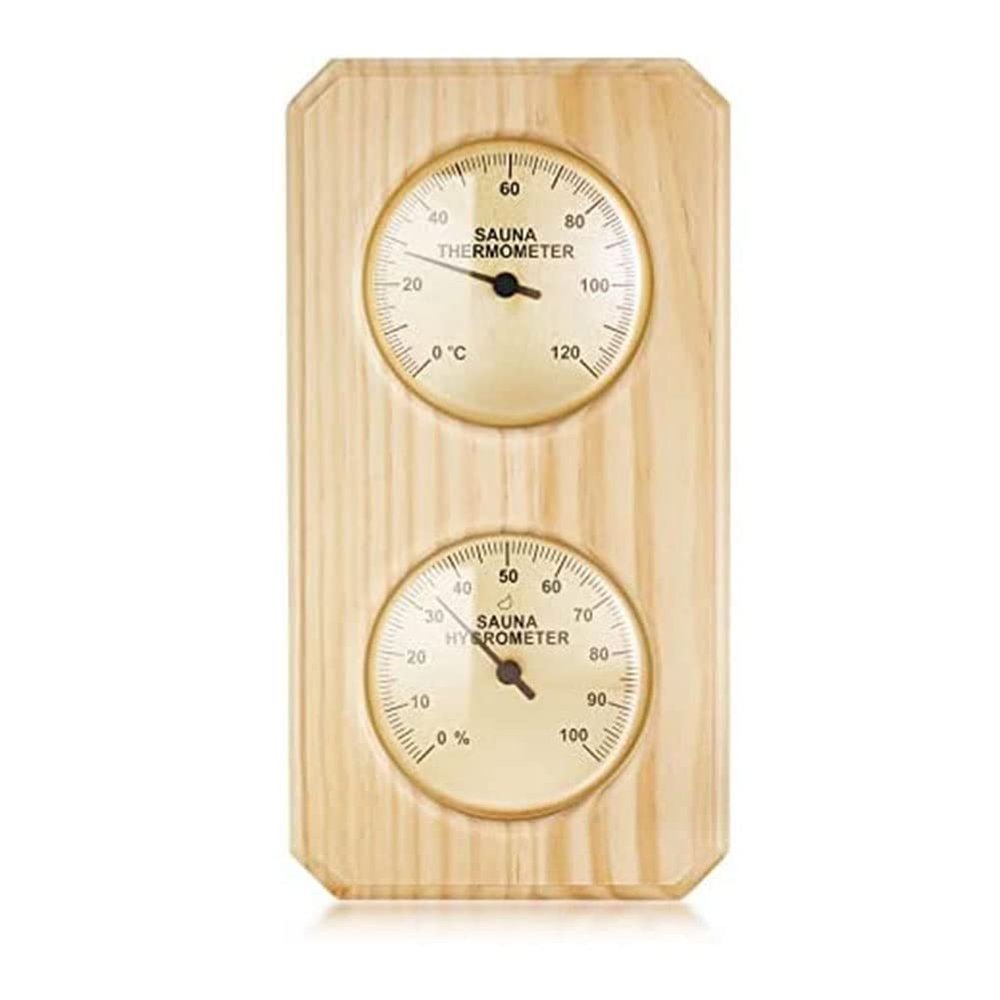 Ctwezoikmt Wooden Sauna Thermometer and Hygrometer 2 in 1 Humidity Temperature Measurement for Home Family Hotel Sauna Room