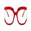 NOVESIXTDAT Blue Light Blocking Round Computer Readers Anti Eyestrain Eyeglasses Reading Glasses Oversized Flat Light Mirror (Color : Red, Size : +100) view 2