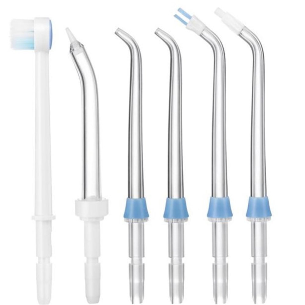 Yaowanguan Replacement Jet Tips Nozzle Set 6PCS for Waterpik WP-100/WP-250/WP-450/WP-560/WP-660/WP-811/WP-861W/WP-900/WP-940(Toothbrush,Pocket Tip,Classic Jet Tip,Blue Plaque Tip,Orthodontic Tip)