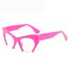 NOVESIXTDAT Trendy Half Frame Anti Blue Light Reading Glasses Clear Vision Computer Readers Oversized Cat Eye Flat Light Mirror (Color : Rose-red, Size : +0.00) view 1