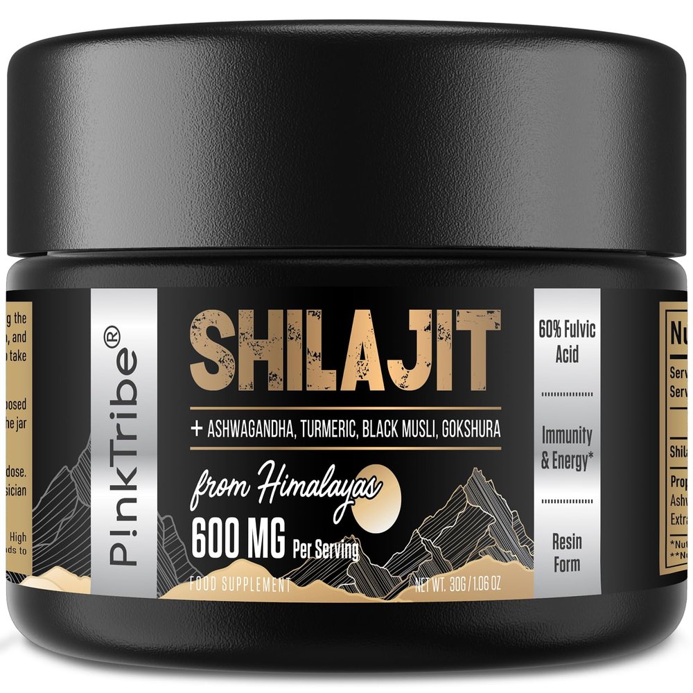 Shilajit Resin Gold Standard Shilajit - 600mg Himalayan Shilajit Blend with Ayurvedic Herbal Extracts, High Levels of Fulvic Acid, Supports Energy and Performance, 30g (Pack of 1)