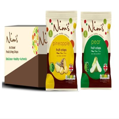 Nim's Selection Box: Air Dried Pear And Pineapple Crisps - 6 Packs Each - Crisps multipack box Of 12