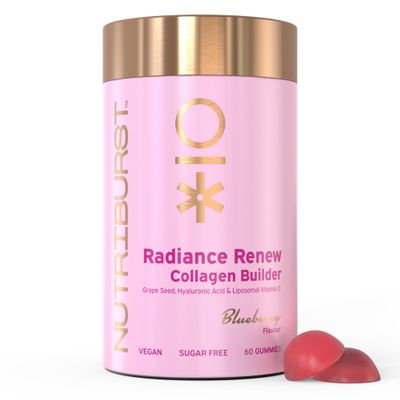 Nutriburst - Vegan Collagen Revive Gummies - Biotin (100g), Hyaluronic Acid (100mg) + Vitamin C (80mg) - Support Natural Collagen Production, Healthy Hair, Nails & Bones - 60 Gummies 1 Month Supply