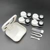 JZK 4X Contact Lens case with Transparent Cap, and 1x Contact Lens Holder case Box with Mirror, Solution Bottle, applicator and Tweezers, Portable Contact Lens Travel kit view 2