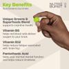 Nutriburst - NutriGreens - 22 Fruits + Vegetables + Herbs + Mushrooms + Live Bacteria Cultures - Boosted with Vitamins: Zinc, VIT C, D3, B5, B6, B12-60 Gummies 1 Month Supply - Suitable for Vegans view 2
