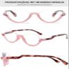 Lanomi Fashion Half Frame Reading Glasses Women Men Semi Rimless Plastic Blue Light Blocking Reader Eyeglasses Pink Frame Leopard Arm 2.5 view 3
