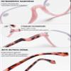 Lanomi Fashion Half Frame Reading Glasses Women Men Semi Rimless Plastic Blue Light Blocking Reader Eyeglasses Pink Frame Leopard Arm 2.5 view 4