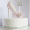 18th Birthday Cake Decoration Topper Pink Shoe with Diamante Number (Age 18) view 1