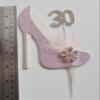 18th Birthday Cake Decoration Topper Pink Shoe with Diamante Number (Age 18) view 3