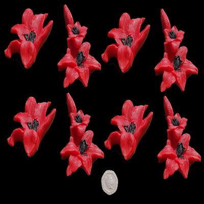 8 x Edible 3D Extra Large Iris Flowers icing toppers, cake cupcakes decorations (Pearl Ivory)