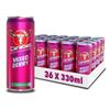 Carabao Energy Drink Mixed Berry, 36 x 330ml Cans Case, Low Calorie, Lower Sugar, Fizzy Fruit Flavour, Vegan, Gluten Free Drink, B Vitamins, Taurine, Caffeine with Zero Crash, Bulk Crates, Multipack