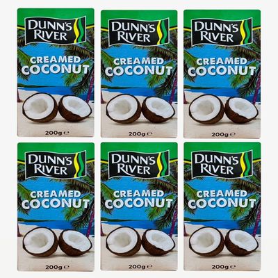 Dunn's River Pure Creamed Coconut 200g (Pack of 6)