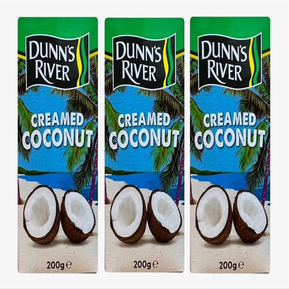 Dunn's River Pure Creamed Coconut 200g (Pack of 3)