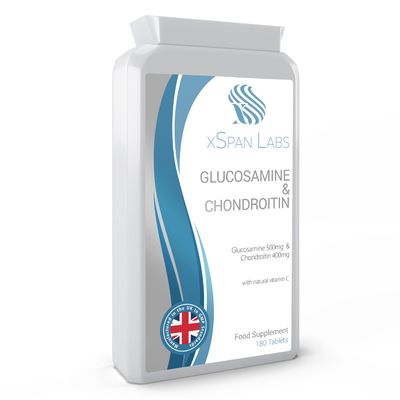 Glucosamine & Chondroitin Complex - 180 Tablets  A Super Strength Balanced Formulation of Glucosamine Sulphate and Chondroitin Sulphate with Natural Vitamin C - Manufactured in The United Kingdom