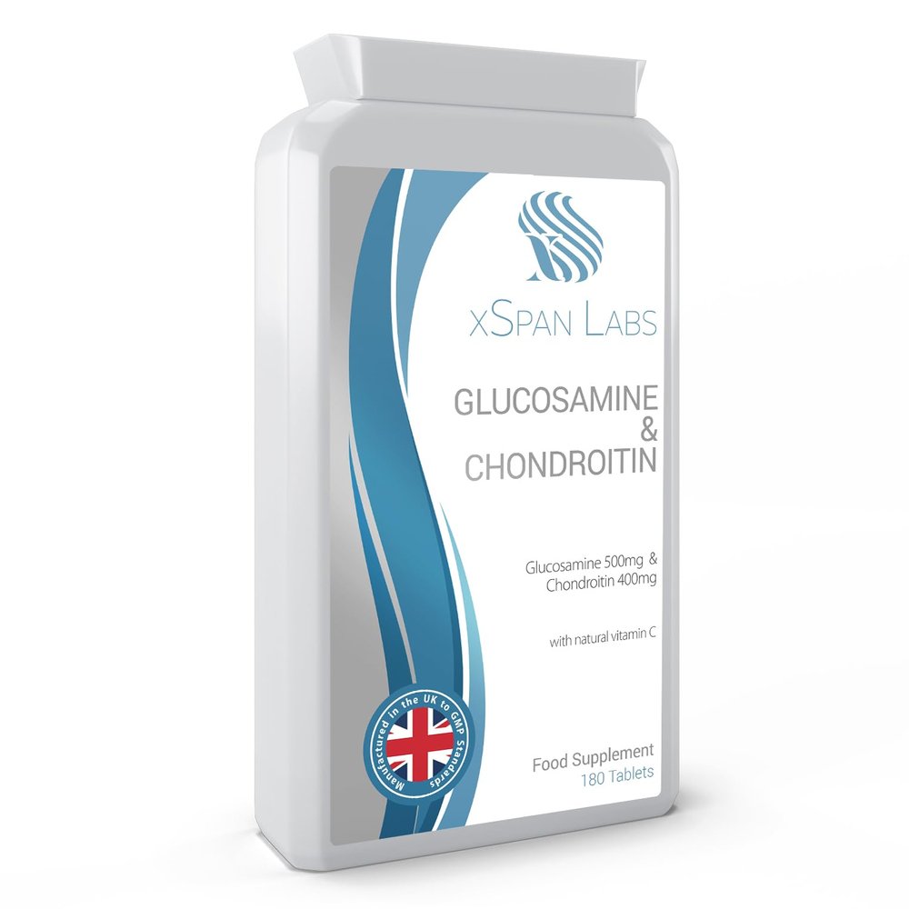 Glucosamine & Chondroitin Complex - 180 Tablets  A Super Strength Balanced Formulation of Glucosamine Sulphate and Chondroitin Sulphate with Natural Vitamin C - Manufactured in The United Kingdom