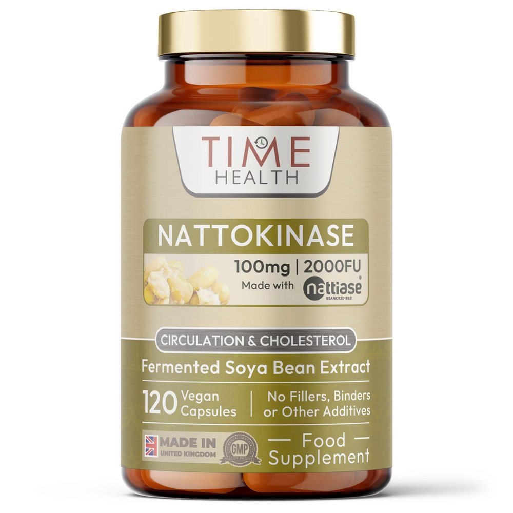 New: Nattokinase - 120 Capsules - 2000 FU / 100mg - Nattiase Natural Fermented Soybean Extract - Enzyme from Japanese Natto - UK Made - GMP Standards - Zero Additives (120 Count (Pack of 1))