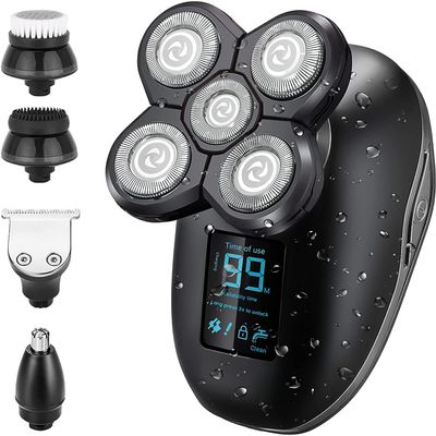 5-in-1 Electric Razors for Women, Wet/Dry 5D Women Razor & Hair Trimmer with USB Adapter & Charging Cable,5D Rechargeable Rotary Shaver with Lithium-Ion Battery, Water Resistant Grooming Kit