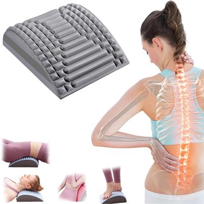 BOTIZR Lumbar support, neck & back stretcher, neck and back stretcher, back stretcher and neck stretcher 2 in 1, back stretching device for relieving neck pain (Color : Gray)