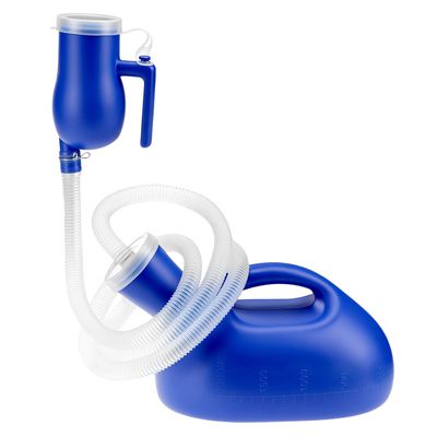 QWORK Urinal Bottles for Men, Male Portable Urine Bottles, with 1.6M Tube, 2000Ml, for Travel, Hospital