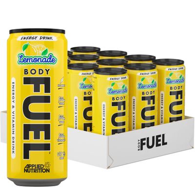 Applied Nutrition BodyFuel Energy & Vitamins Drink - Fast Energy, Energy Drink, Sugar Free with Caffeine (Pack of 12 Cans x 330ml) (Lemonade)