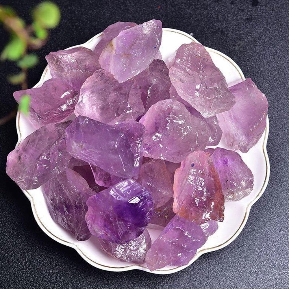 Bulk Amethyst Healing Crystals Rough Stones - Large Natural Raw Stones Crystal for Reiki Healing, Wicca, Witchcraft, Tumbling, Cabbing, Fountain Rocks, Decoration, Polishing 2.2lb,2-3cm