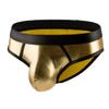 Adefeect Men's Sexy Briefs Men's Bikini Shorts Latex Erotic String Underwear Sexy Underwear Large Pocket Breathable Briefs Boxer Low Waist, golden, L view 1
