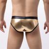 Adefeect Men's Sexy Briefs Men's Bikini Shorts Latex Erotic String Underwear Sexy Underwear Large Pocket Breathable Briefs Boxer Low Waist, golden, L view 3