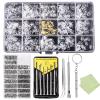 Swpeet 1310Pcs Upgrade Version Eye Glass Repairing Kit Includes Nose Pads, Precision Screwdriver Set, Screws, Tweezer, Cleaning Cloth for Eyeglasses, Sunglasses, Watch Clock Spectacle Repair view 1