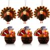 KatchOn, Thanksgiving Turkey Table Centerpiece - Pack of 6 | Thanksgiving Turkey Decorations | Turkey Centerpiece for Thanksgiving Table Decorations | Hanging Paper Turkeys, Thanksgiving Decorations view 1