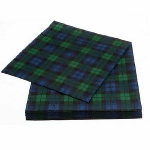 3ply Paper Soft Napkins - Large Pack of 40 Napkins - 33x33cm - Tartan Tissue Paper Serviettes - Scottish Design - Christmas, Dinner, Party - Black Watch Design