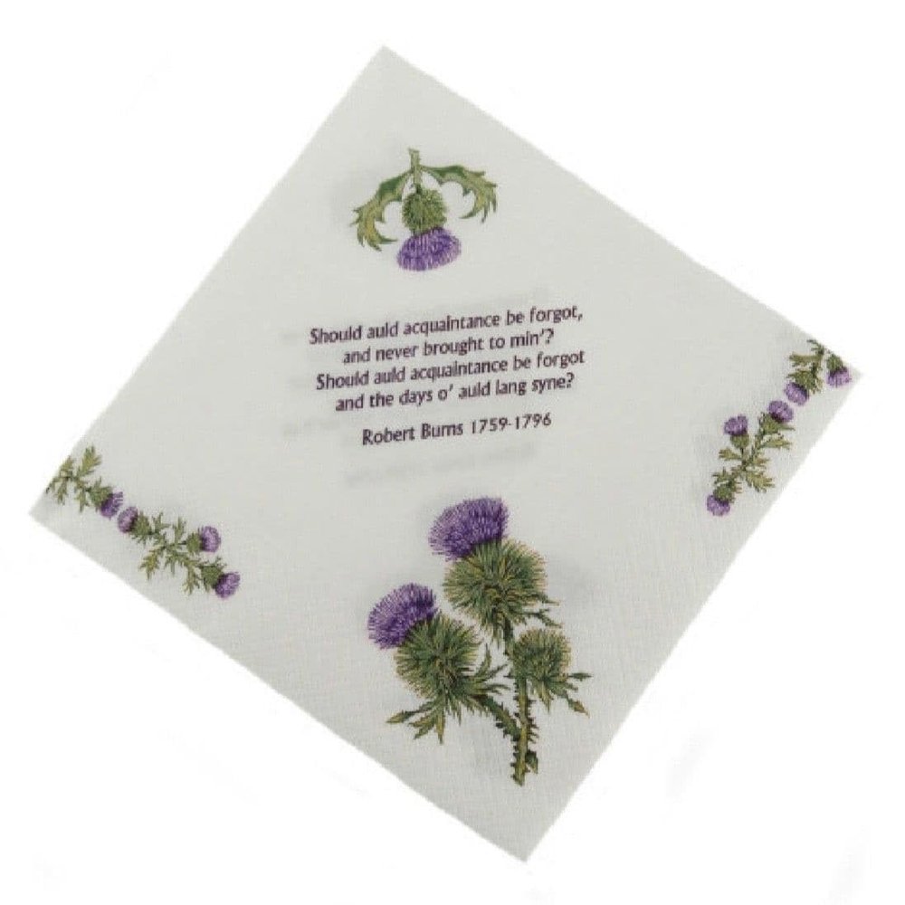 3ply Paper Soft Napkins - Large Pack of 40 Napkins - 33x33cm - Serviettes Tartan Paper - Scottish Design - Christmas, Dinner, Party - Robert Burns Poem Design