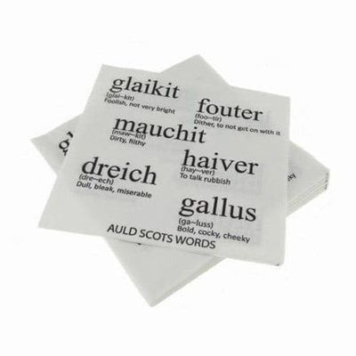 3ply Paper Soft Napkins - Large Pack of 40 Napkins - 33x33cm - Serviettes Tartan Paper - Scottish Design - Christmas, Dinner, Party - Auld Scots Words Design