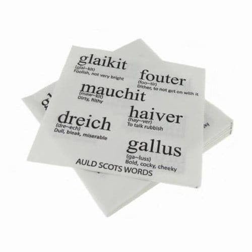 3ply Paper Soft Napkins - Large Pack of 40 Napkins - 33x33cm - Serviettes Tartan Paper - Scottish Design - Christmas, Dinner, Party - Auld Scots Words Design